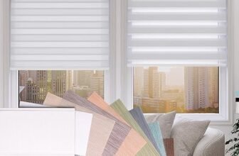 Motorized Blinds with Remote for WindowοΌZebra Blinds & Shades for Living Room/Bedroom/Home, Smart Blinds & Roller Window Shades for Home& Window Blinds,Roller Mini Blinds Blackout (Mutul Color)