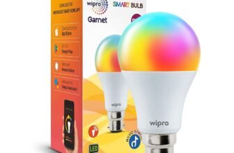 Wipro 9W B22D WiFi LED Smart Bulb with Music Sync Function, Compatible with Amazon Alexa and Google Assistant (16M Colours, Warm White/Neutral White/White + Dimmable) Pack of 1